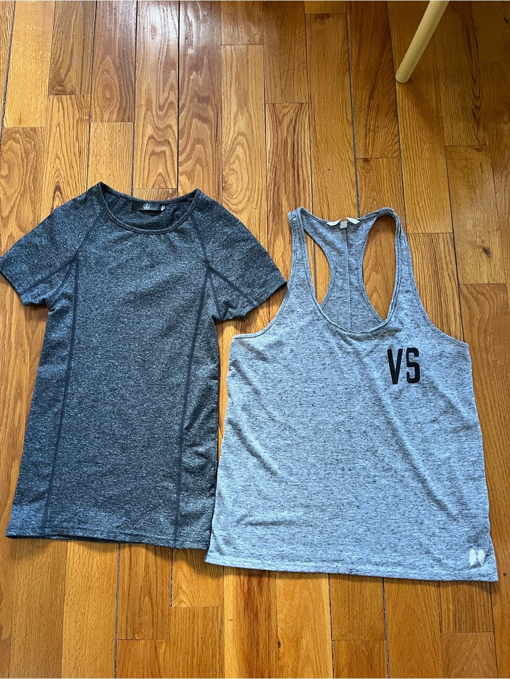 Victoria's Secret Gray Racerback Tank Top with VS Logo